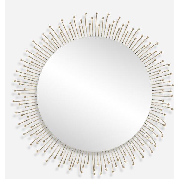 Aga-Round Gold Mirror