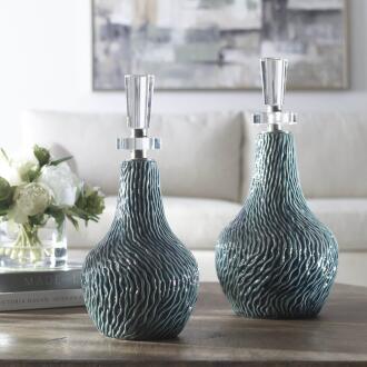 Uttermost Almera Dark Teal Bottles