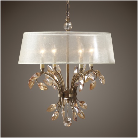 Uttermost Alenya 4 Light Gold Metal Chandelier