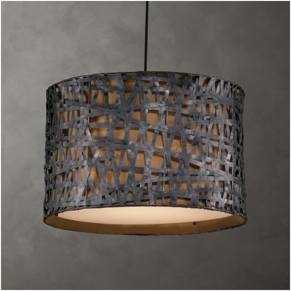 Uttermost Alita Aged Black Drum Pendant