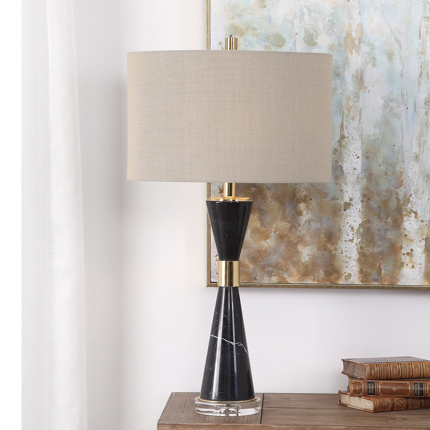Alastair-Black Marble Table Lamp