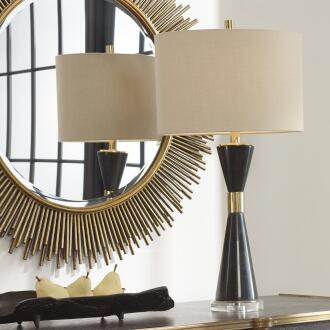 Uttermost Alastair Black Marble Table Lamp