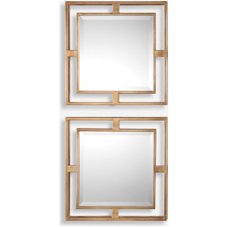 Allick-Gold Square Mirrors