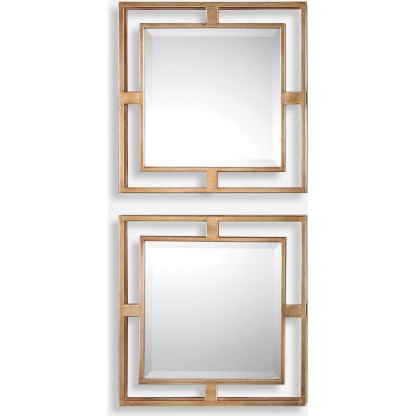 Allick-Gold Square Mirrors