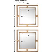 Allick-Gold Square Mirrors