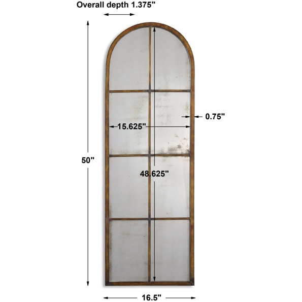 Amiel Arched Brown Mirror