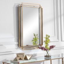 Amherst-Rectangular Brushed Gold Mirror