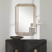 Amherst-Rectangular Brushed Gold Mirror