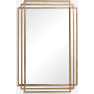 Amherst-Rectangular Brushed Gold Mirror