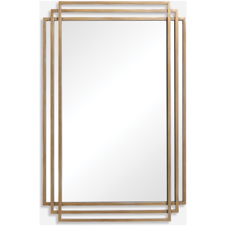 Amherst-Rectangular Brushed Gold Mirror
