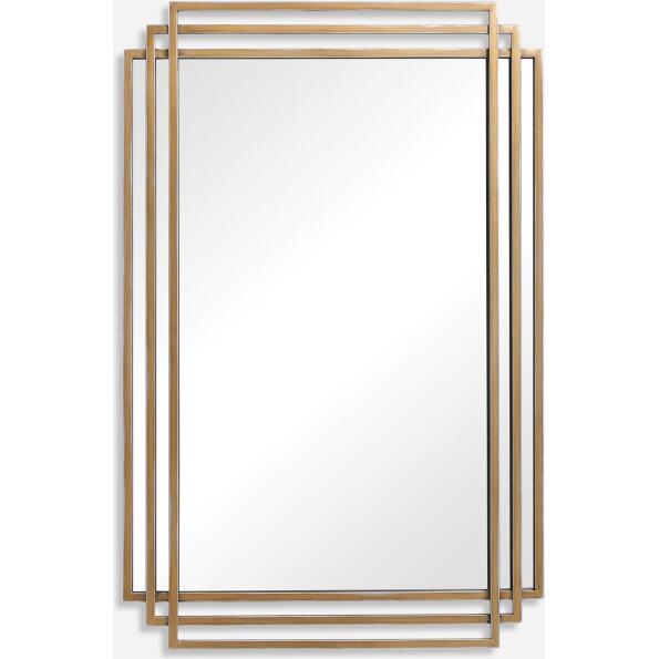 Amherst-Rectangular Brushed Gold Mirror