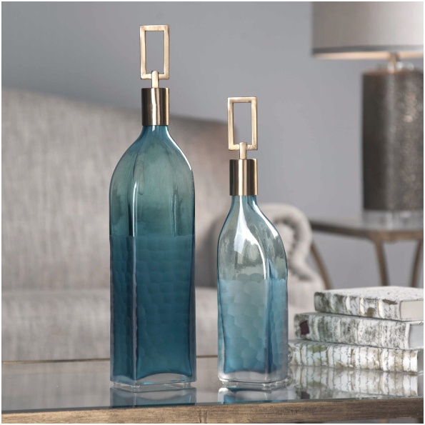 Uttermost Annabella Teal Glass Bottles