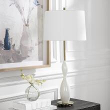 Annora-Glossy White Table Lamp