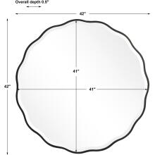 Aneta-Black Scalloped Edge Round Mirror