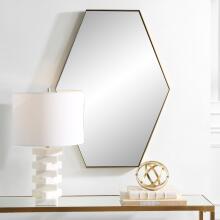 Ankara-Brass Hexagon Mirror