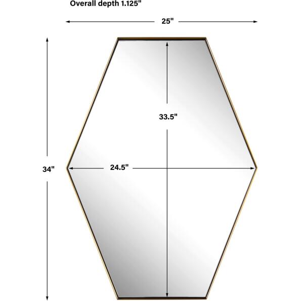 Ankara Brass Hexagon Mirror