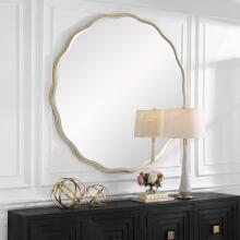 Aneta-Large Gold Round Mirror