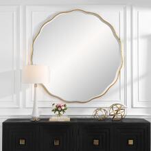 Aneta-Large Gold Round Mirror