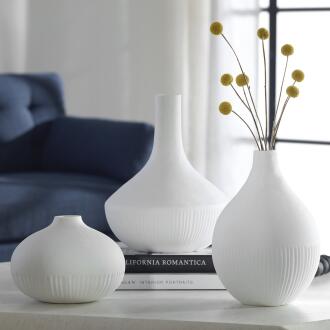 Uttermost Apothecary Satin White Vases