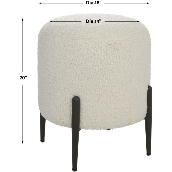 Arles White Shearling Ottoman
