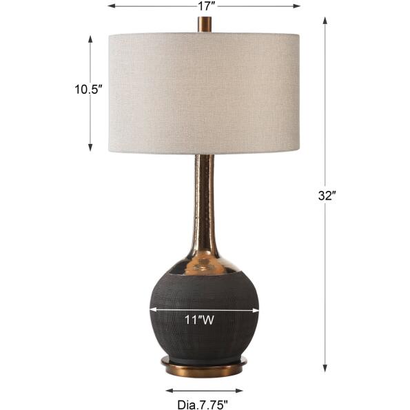 Arnav Textured Black Lamp