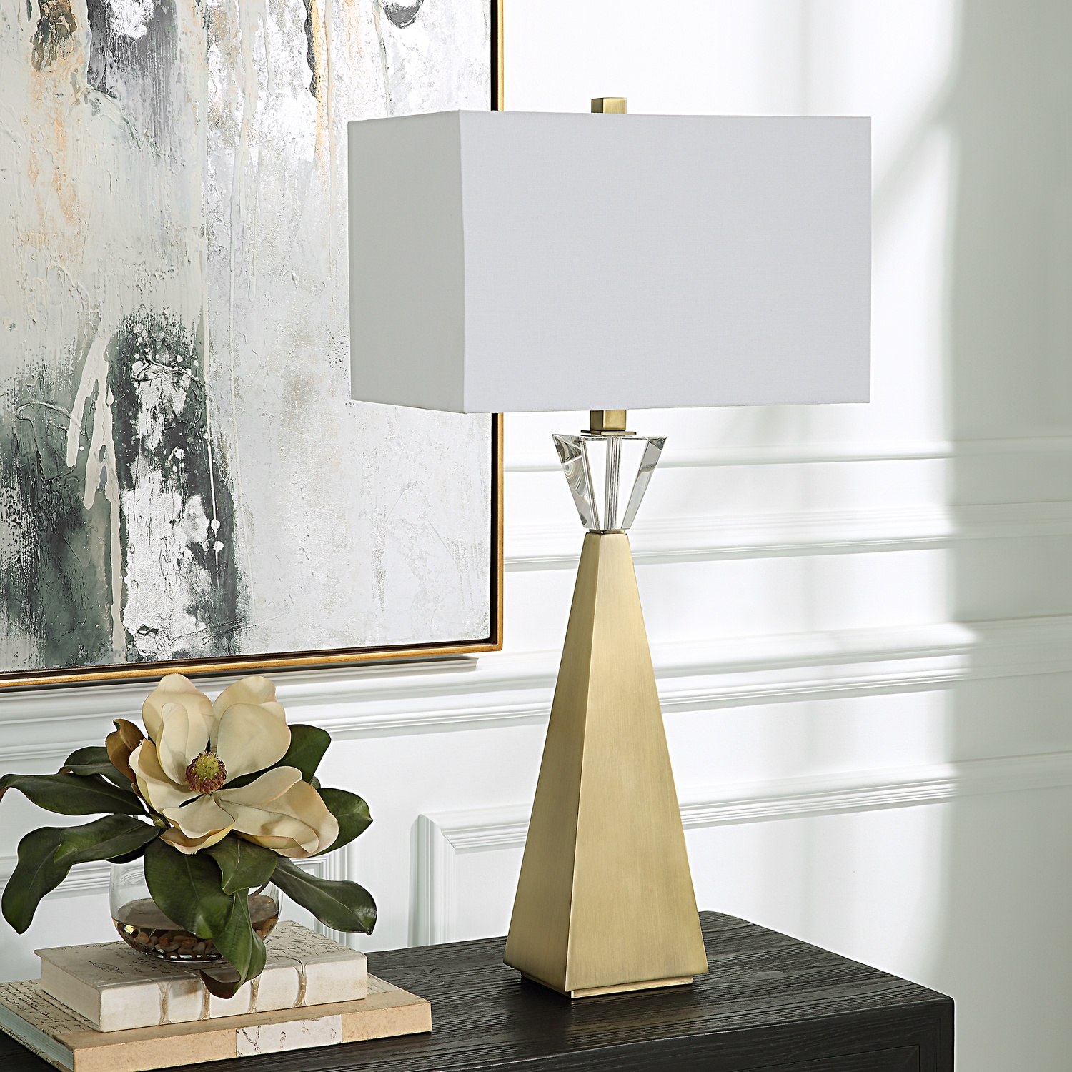 Arete-Modern Brass Table Lamp