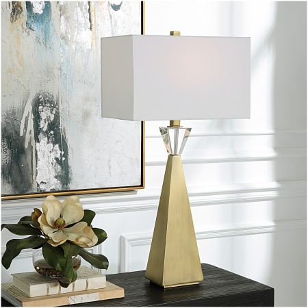 Uttermost Arete Modern Brass Table Lamp