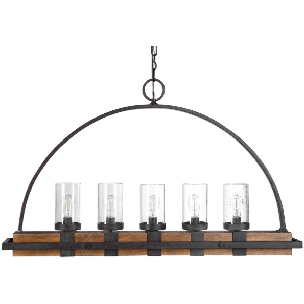 Atwood 5 Light Rustic Linear Chandelier