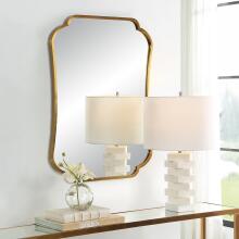Athena-Brushed Brass Mirror