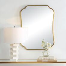 Athena-Brushed Brass Mirror