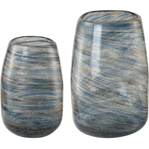 Aurora Swirl Glass Vases