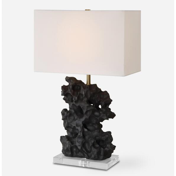 Basalt-Black Stone Table Lamp