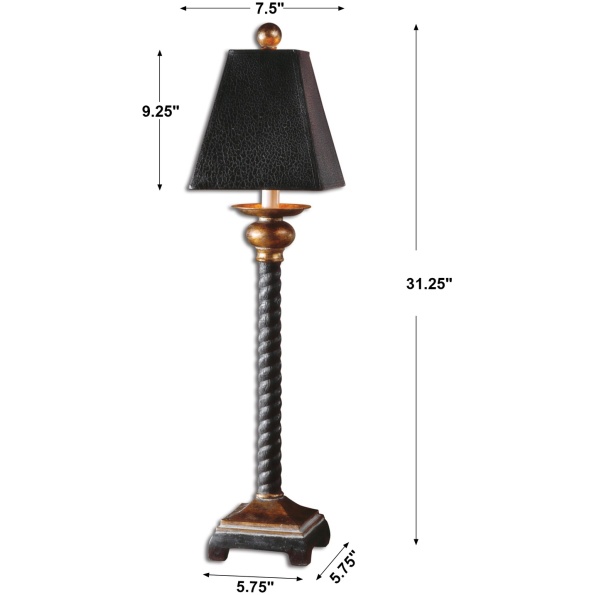 Bellcord Black Buffet Lamp
