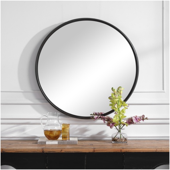 Uttermost Belham Round Iron Mirror