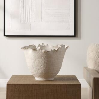 Uttermost Blossom Tall Off-white Bowl
