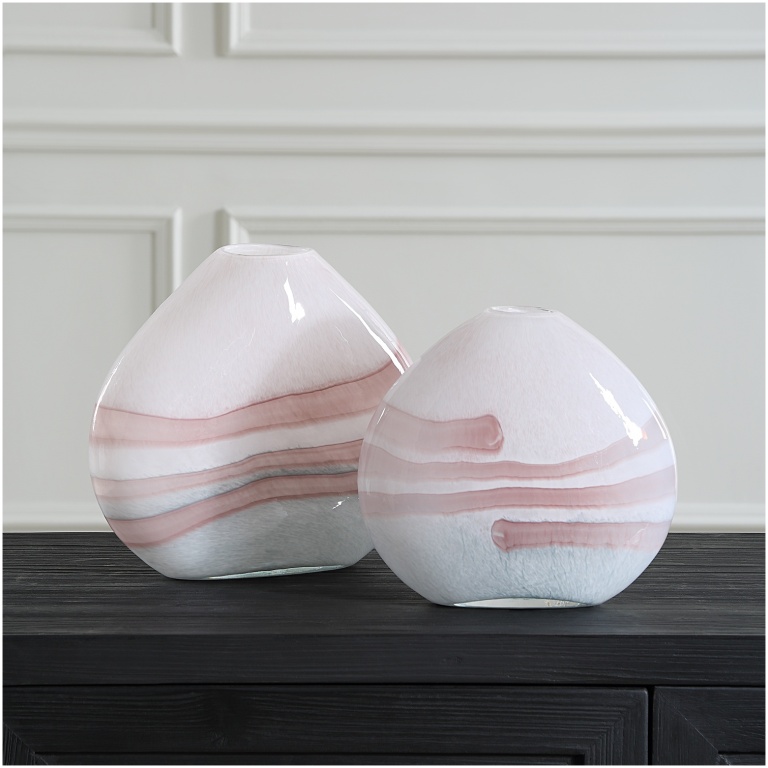 Blush Swirl Glass Vases