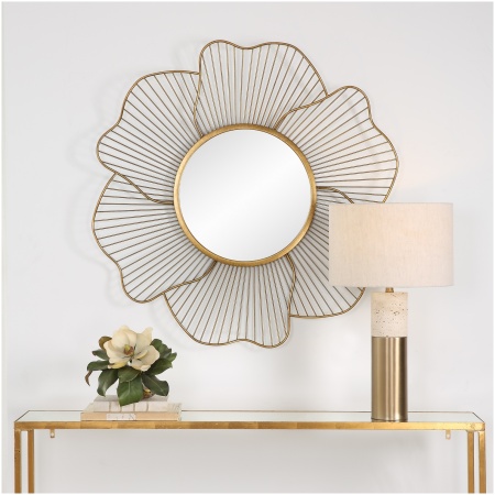 Uttermost Blossom Gold Floral Mirror
