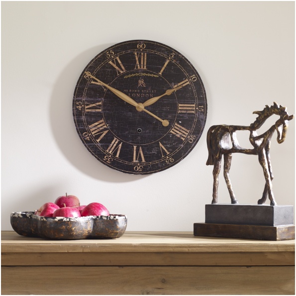 Uttermost Bond Street 18" Black Wall Clock