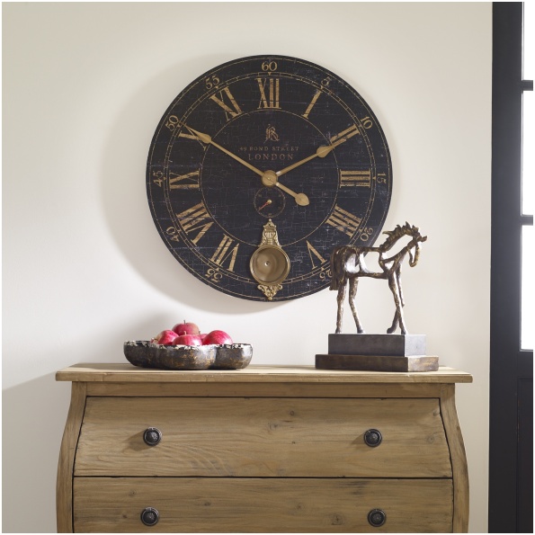 Uttermost Bond Street 30" Black Wall Clock