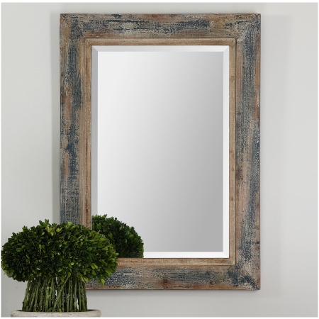 Uttermost Bozeman Distressed Blue Mirror