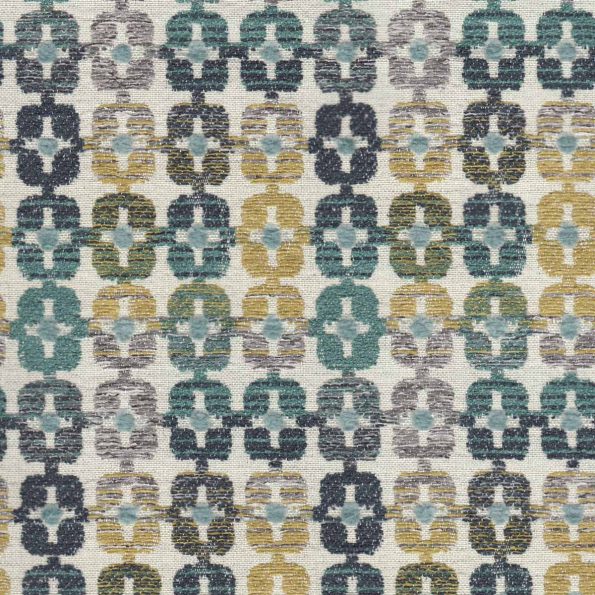 Bones/Turq -  Fabric Suitable For Upholstery And Pillows Only.   - Houston