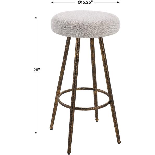 Braven White Fabric Counter Stool