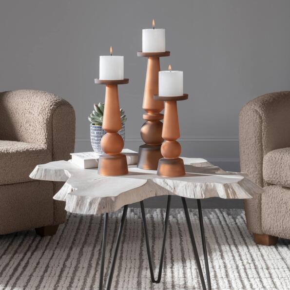 Uttermost Cassiopeia Butter Rum Glass Candleholders