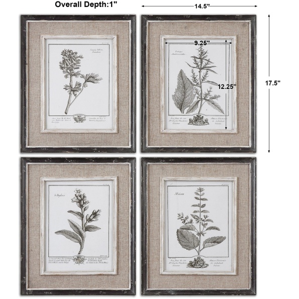 Casual Grey Study Framed Art Set/4