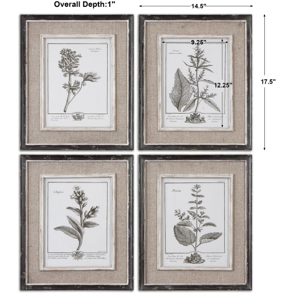 Casual Grey Study Framed Art Set/4