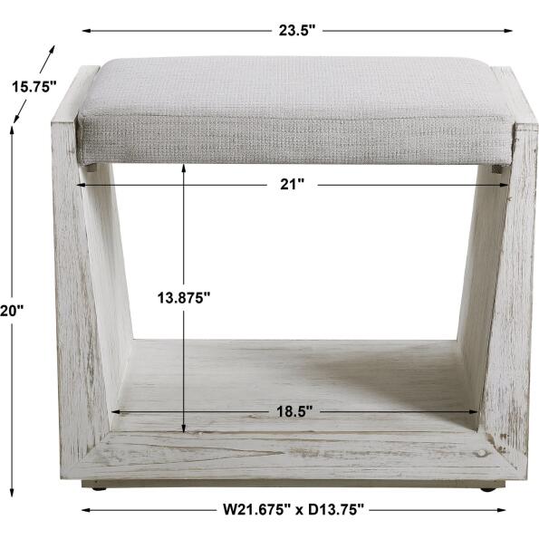 Cabana White Small Bench