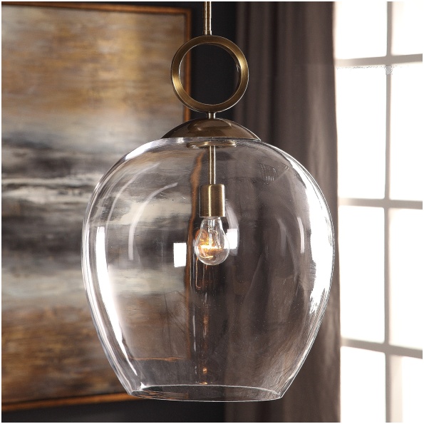 Uttermost Calix Large Blown Glass 1 Light Pendant