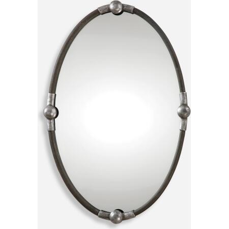 Carrick-Black Oval Mirror