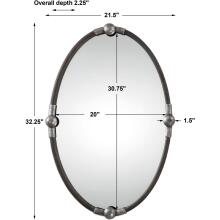 Carrick-Black Oval Mirror