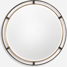 Carrizo-Bronze Round Mirror